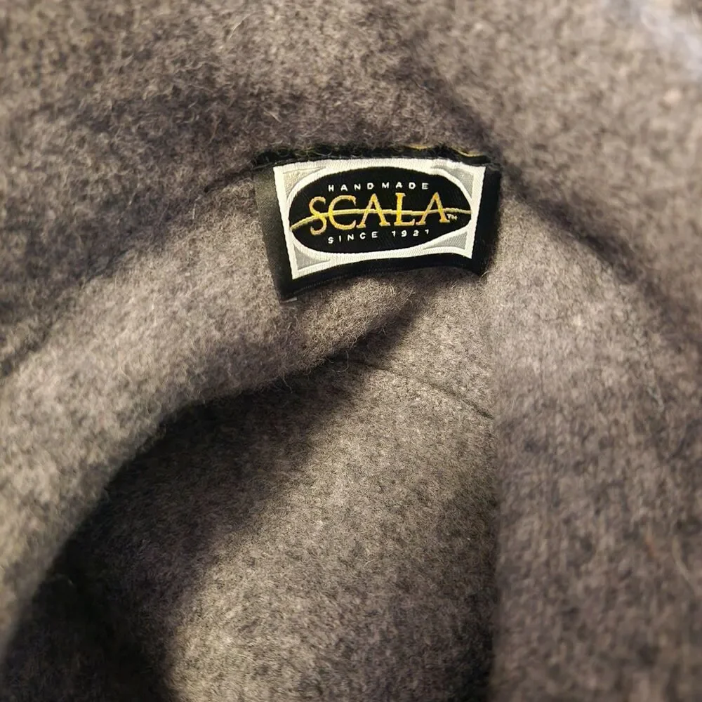 Scala Packable Tula Boiled Wool Cloche Hat Charcoal Grey Retail $60